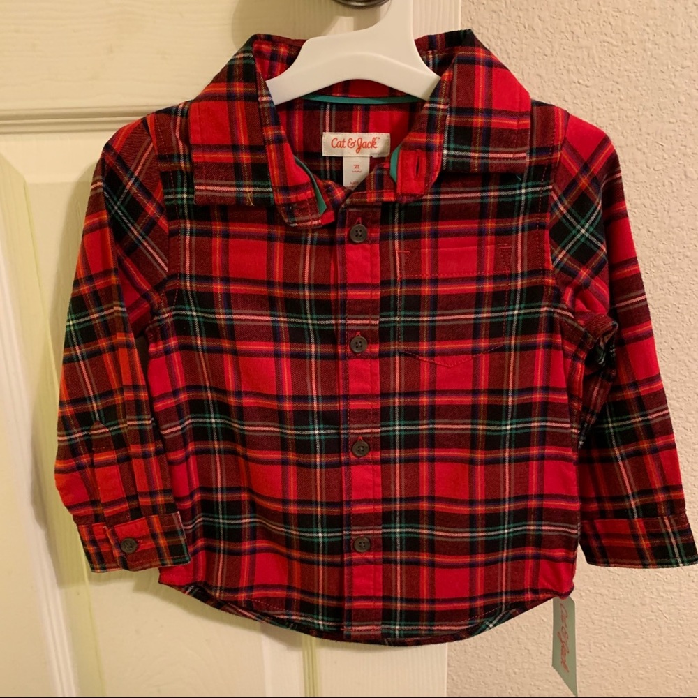 Red plaid toddler shirt
